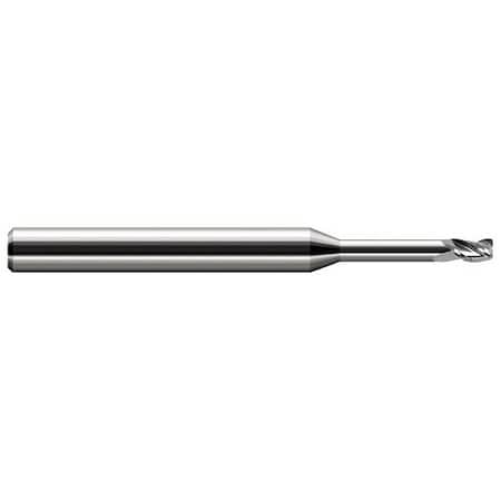 Harvey Tool 5/64 in. dia. x 0.0050 in. Radius x 0.1170 in. x 0.4750 in. Carbide Corner Radius End Mill, 3 Flute 729278